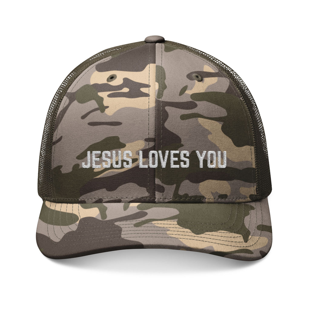 Jesus Loves You Embroidered Trucker