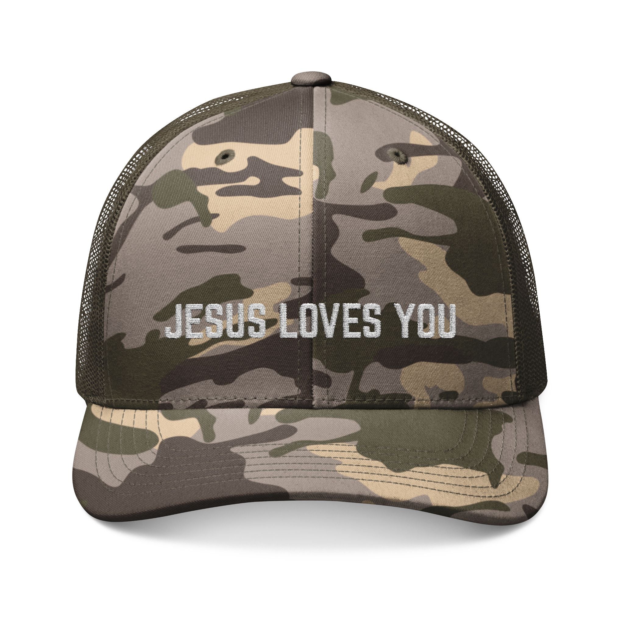 Jesus Loves You Embroidered Trucker